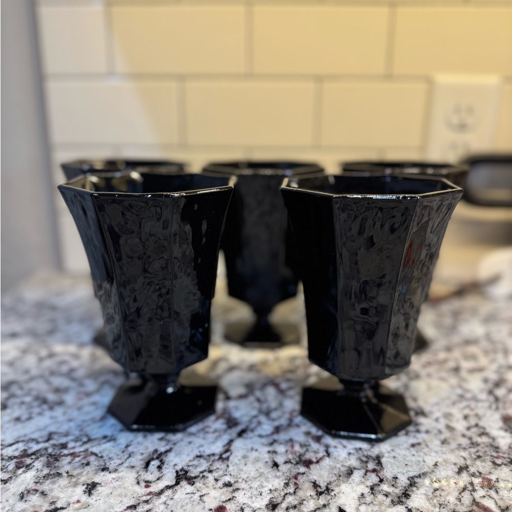 Vintage Black Goblet Set of 5